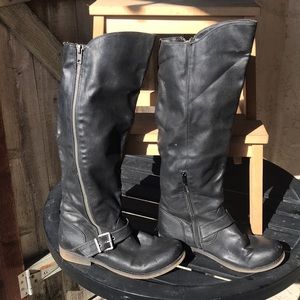 Knee high black boots